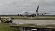 A380 - erste Landung auf Flughafen Muenchen nach Corona