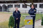 Bayerns Innenminister Joachim Herrmann, Karin Baumüller-Söder und Staatssekretär a.D. Gerhard Eck besuchen Polizei-Reiterstaffel in München