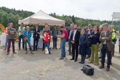 Spatenstich zur Sanierung des Großhesseloher Wehrs