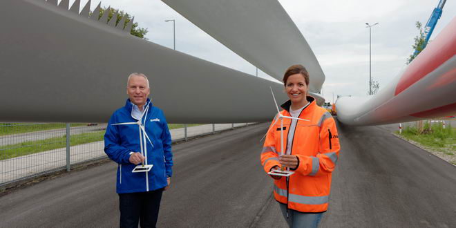 Münchens zweites Windrad: Rotorblätter angeliefert