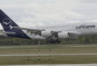A380 - erste Landung auf Flughafen Muenchen nach Corona