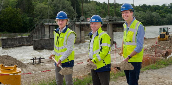 Spatenstich 2023 - Sanierung des Großhesseloher Wehrs