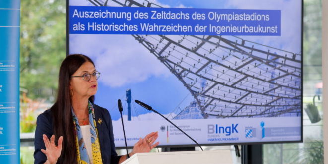 Auszeichnung Zeltdach des Münchner Olympiastadions als Historisches Wahrzeichen der Ingenieurbaukunst in Deutschland